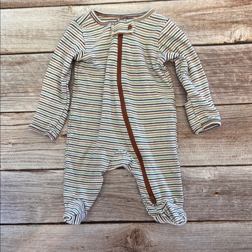 Carter's Brown and White Footie One Piece with Zipper
